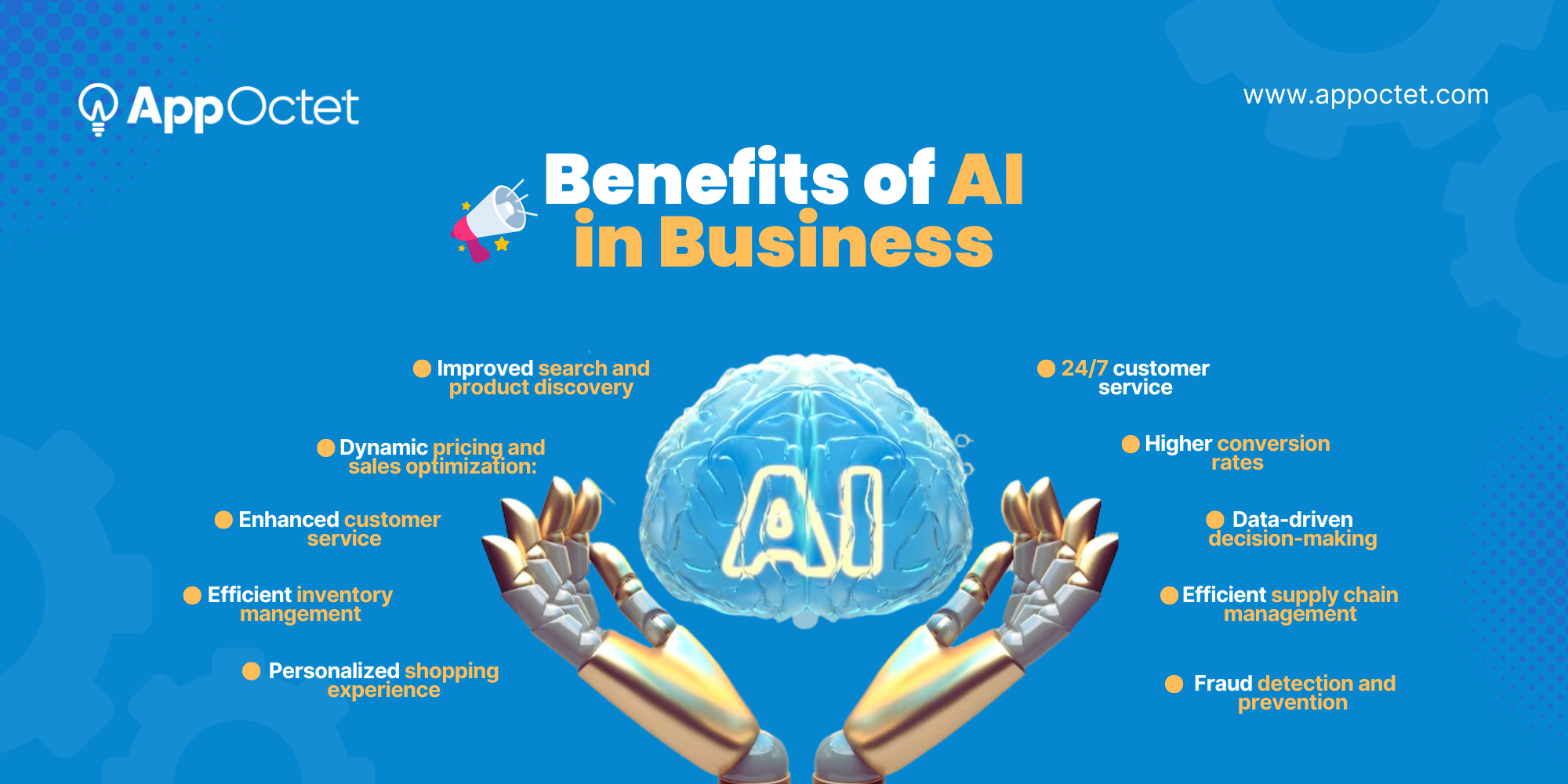 Benefits of AI in businesses